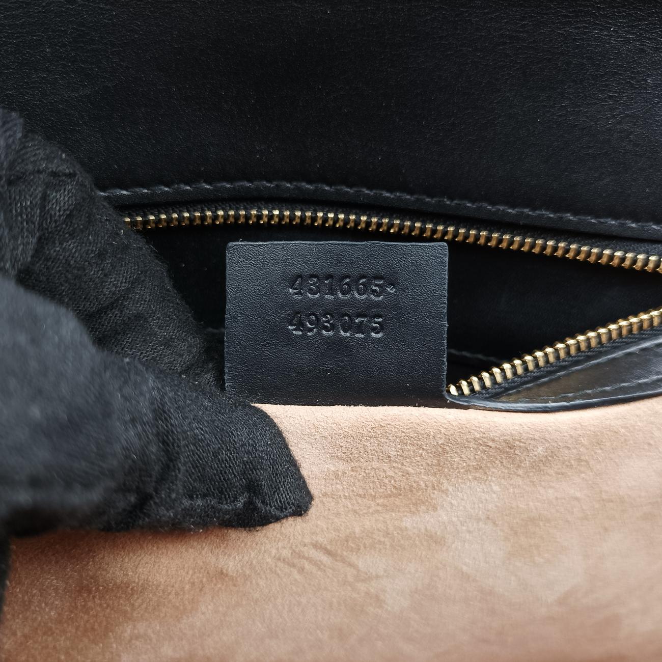 Pre-owned Gucci Sylvie Black×Red×Green Leather 431665 shoulderbag | stylenewstar