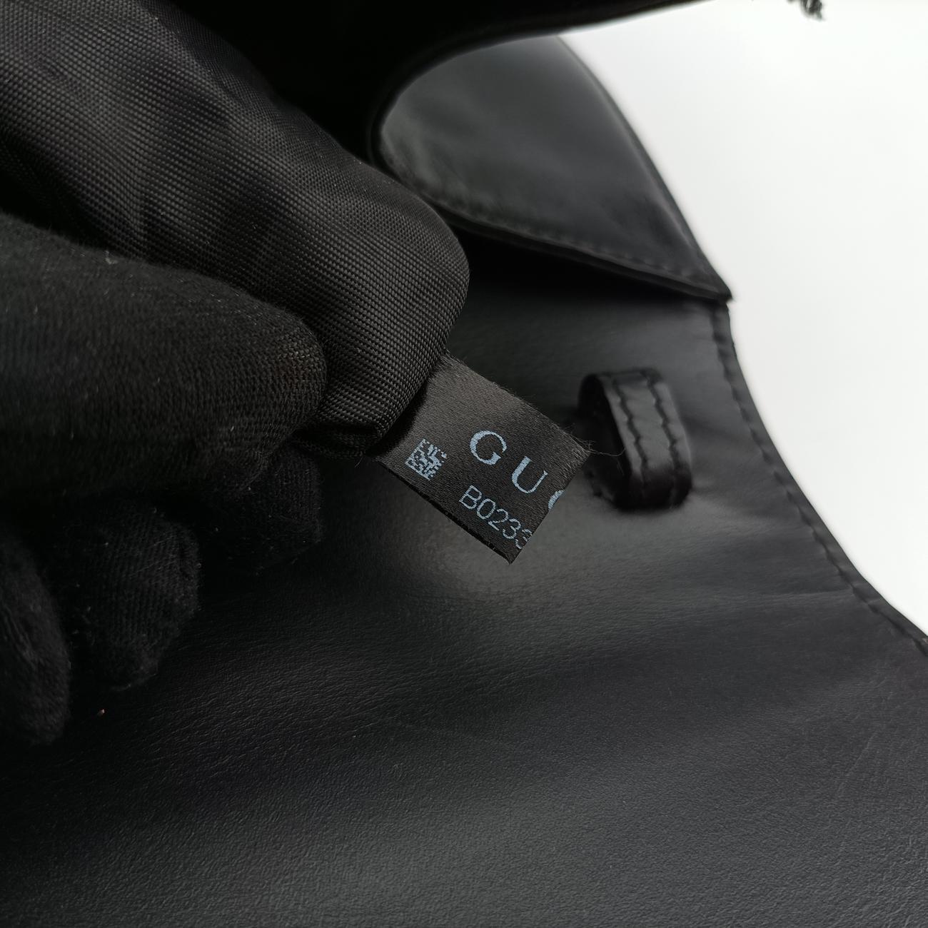 Pre-owned Gucci Sylvie Black×Red×Green Leather 431665 shoulderbag | stylenewstar