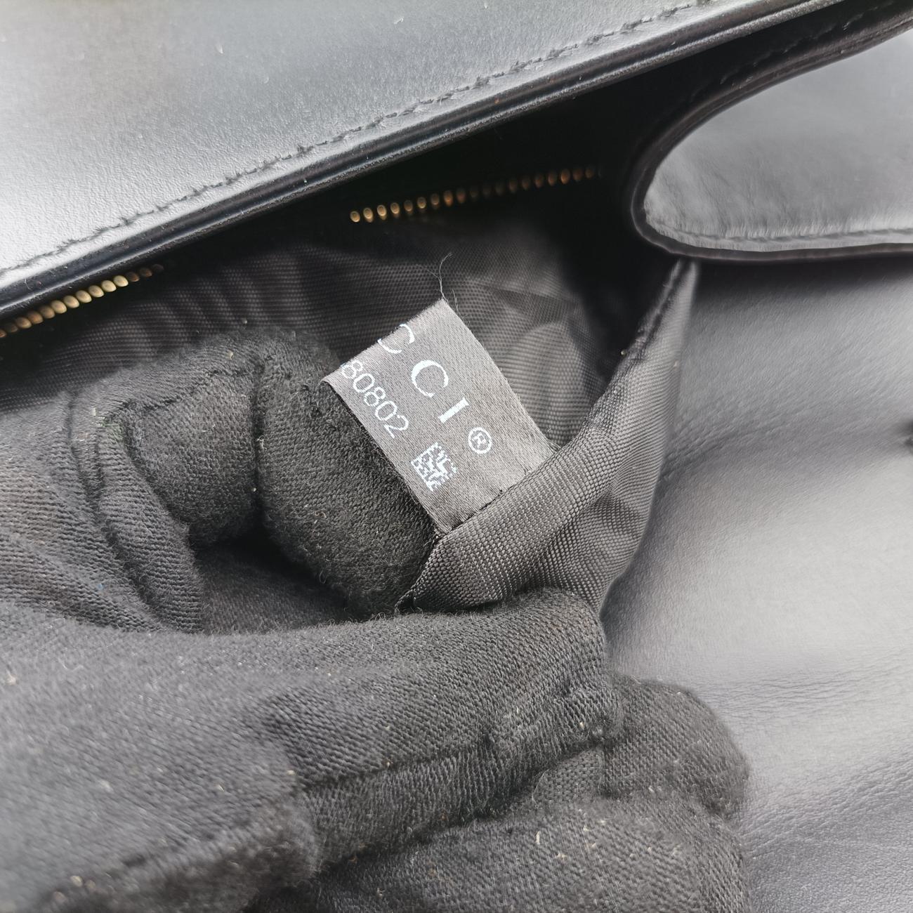 Pre-owned Gucci Sylvie Black×Red×Green Leather 431665 shoulderbag | stylenewstar