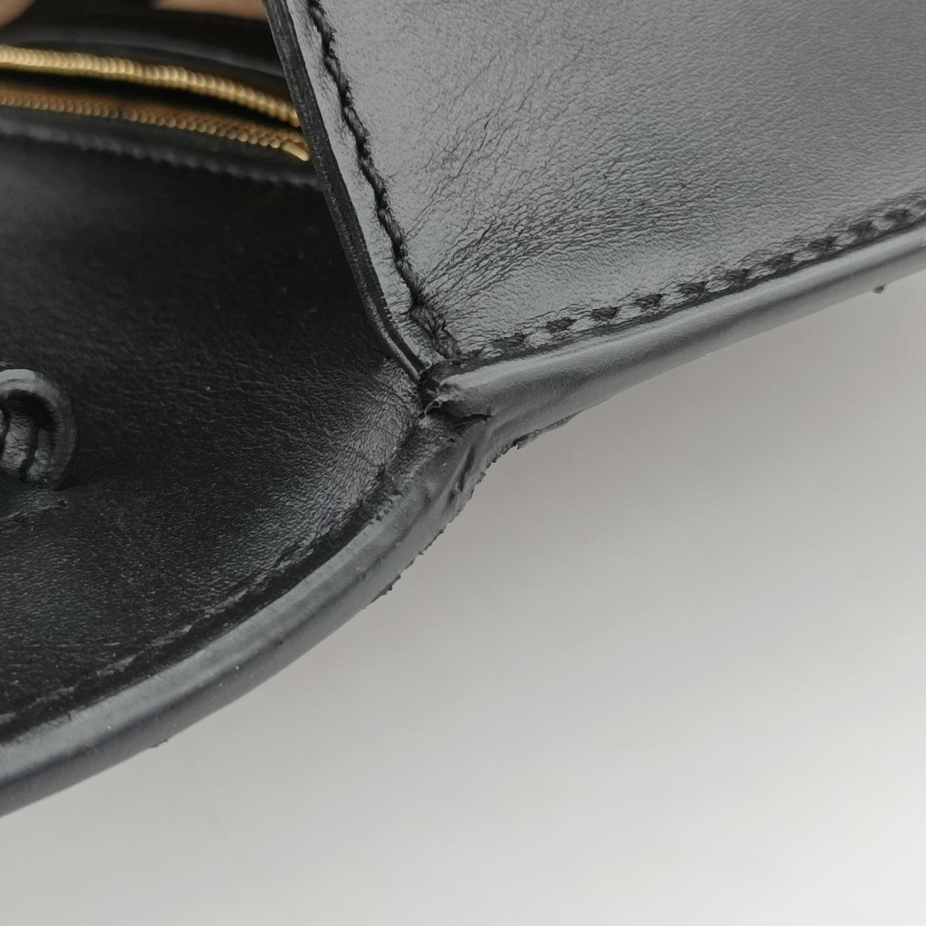 Pre-owned Gucci Sylvie Black×Red×Green Leather 431665 shoulderbag | stylenewstar