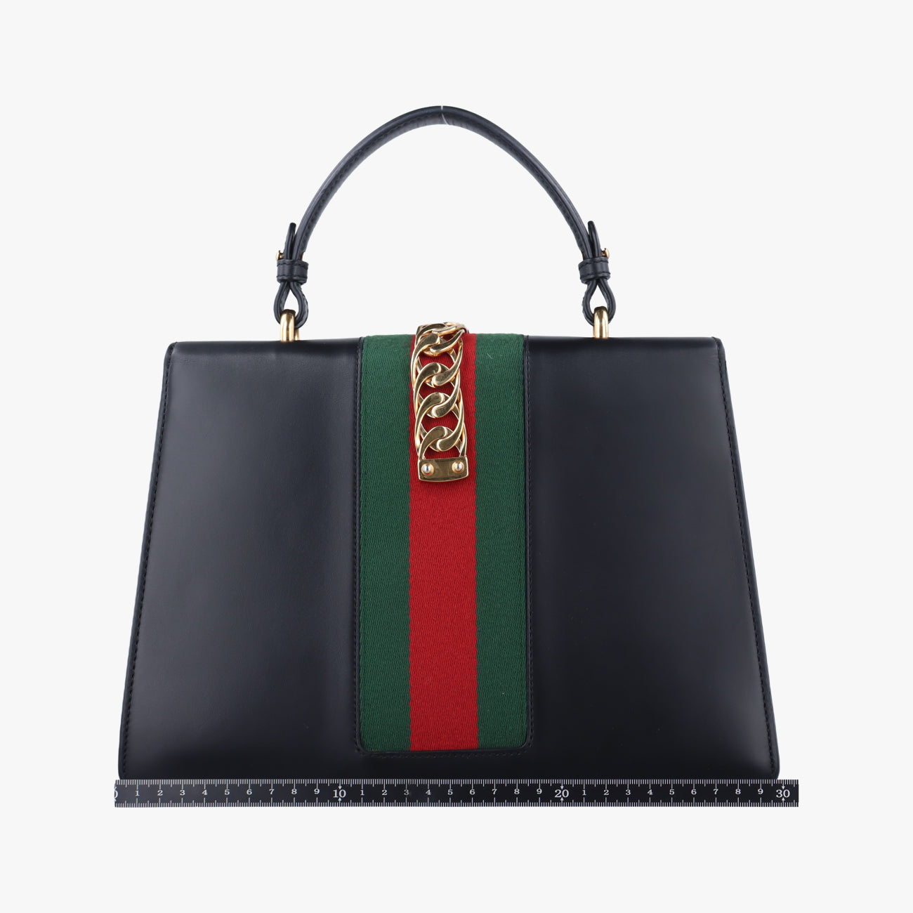 Pre-owned Gucci Sylvie Black×Red×Green Leather 431665 shoulderbag | stylenewstar