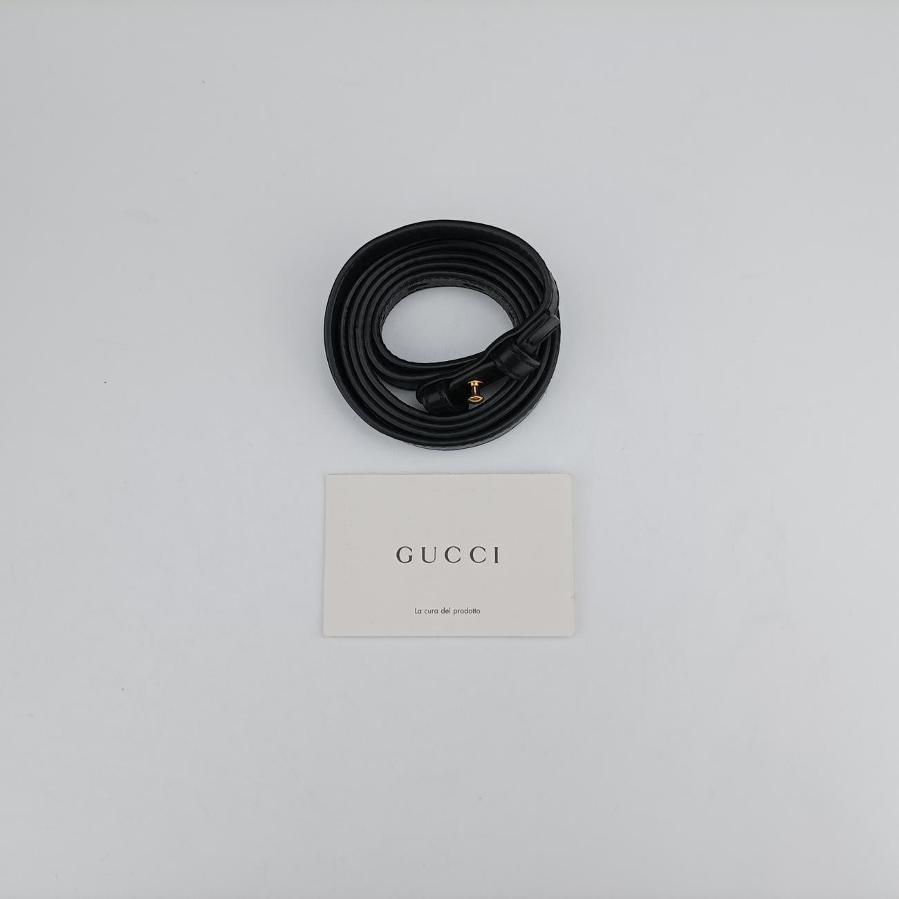 Pre-owned Gucci Sylvie Black×Red×Green Leather 431665 shoulderbag | stylenewstar