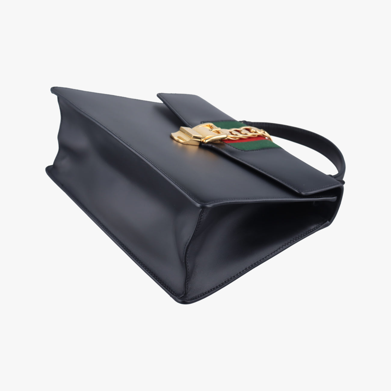 Pre-owned Gucci Sylvie Black×Red×Green Leather 431665 shoulderbag | stylenewstar