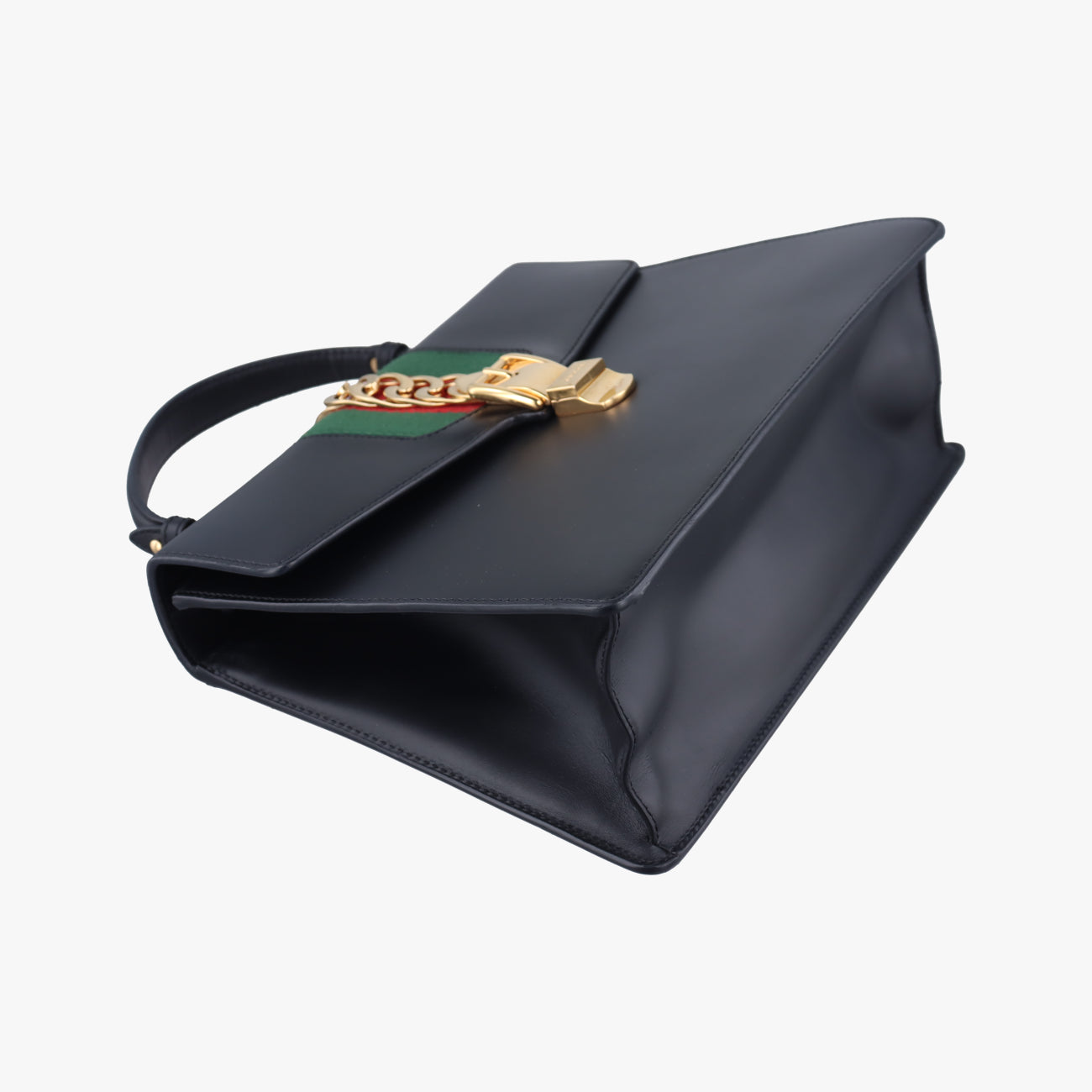 Pre-owned Gucci Sylvie Black×Red×Green Leather 431665 shoulderbag | stylenewstar