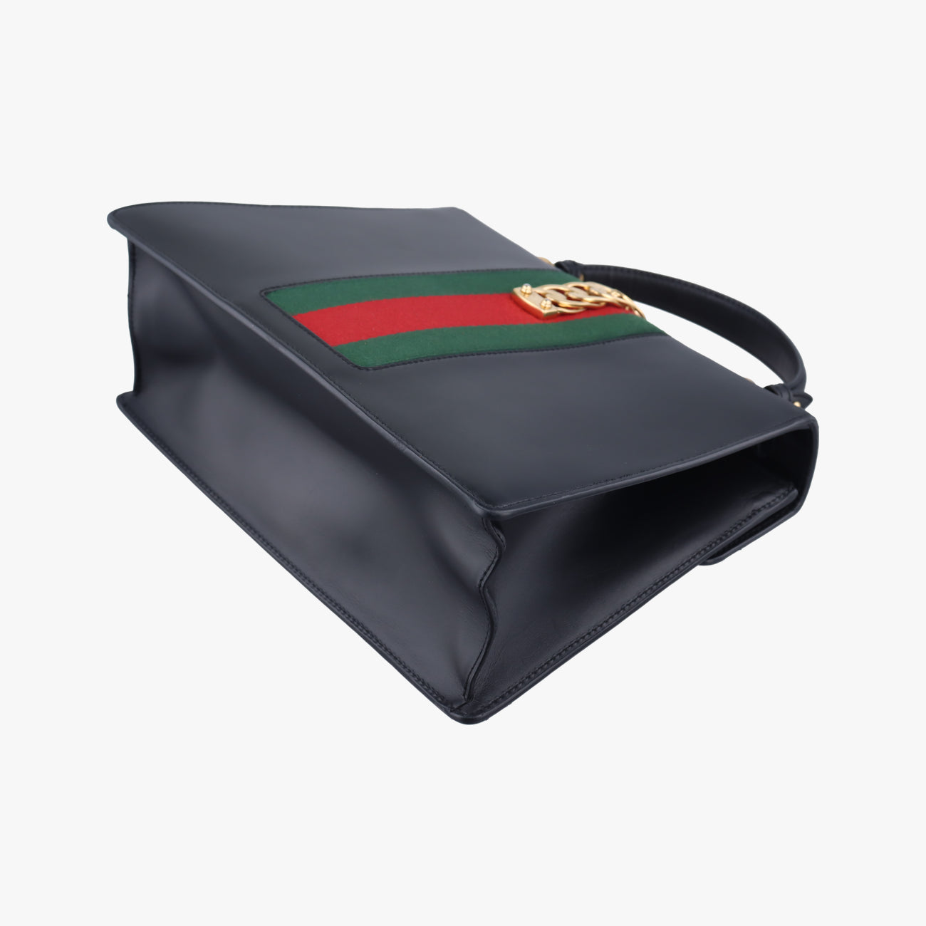 Pre-owned Gucci Sylvie Black×Red×Green Leather 431665 shoulderbag | stylenewstar