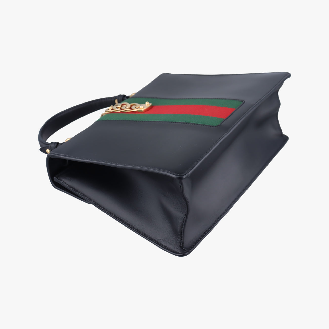 Pre-owned Gucci Sylvie Black×Red×Green Leather 431665 shoulderbag | stylenewstar