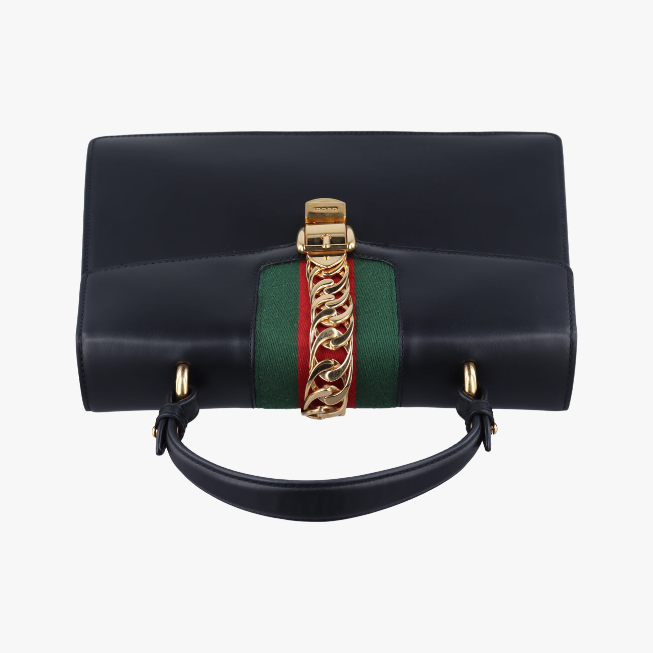 Pre-owned Gucci Sylvie Black×Red×Green Leather 431665 shoulderbag | stylenewstar