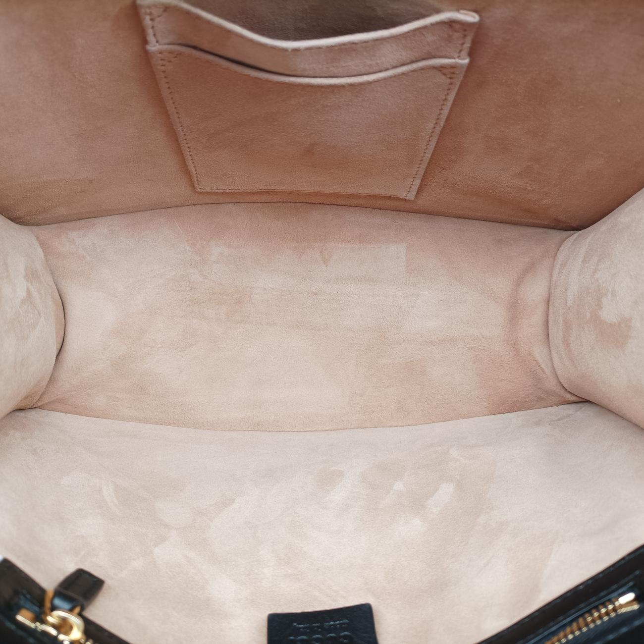 Pre-owned Gucci Sylvie Black×Red×Green Leather 431665 shoulderbag | stylenewstar