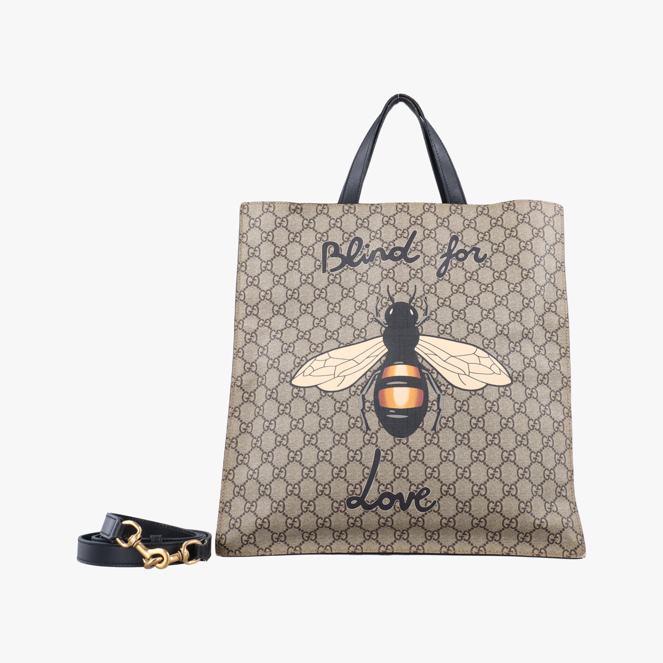 Pre-owned Gucci GG Supreme Bee Beige×Multicolour PVC coated canvas 450950 shoulderbag | stylenewstar