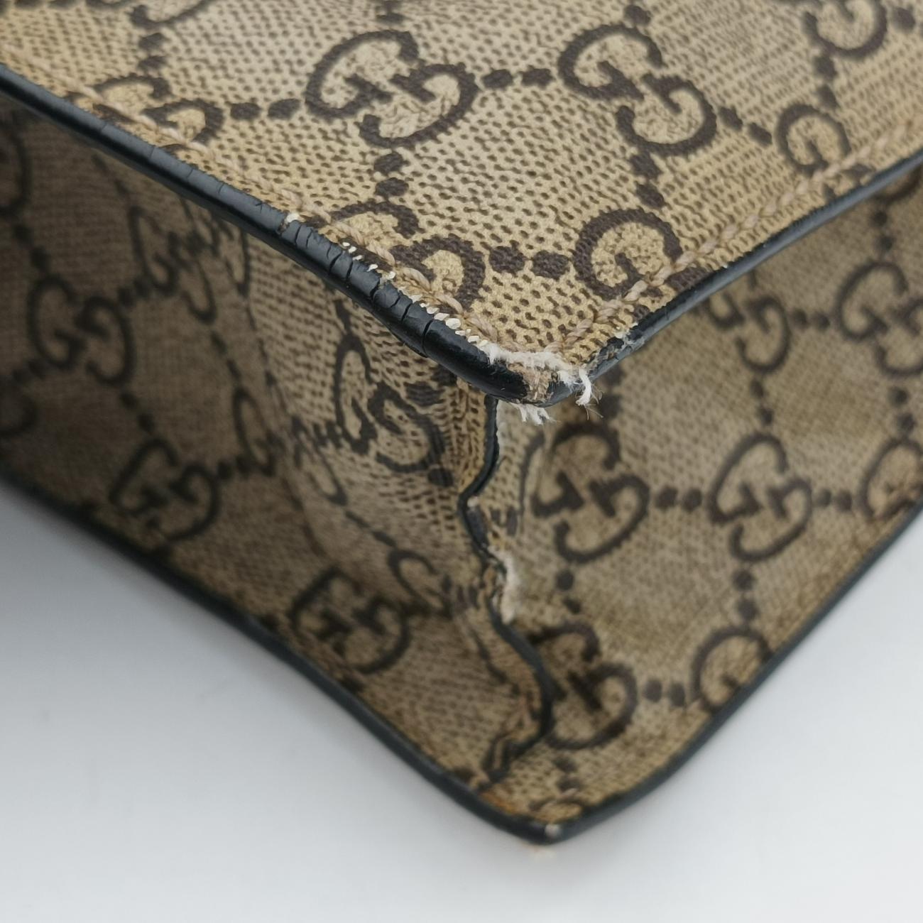 Pre-owned Gucci GG Supreme Bee Beige×Multicolour PVC coated canvas 450950 shoulderbag | stylenewstar