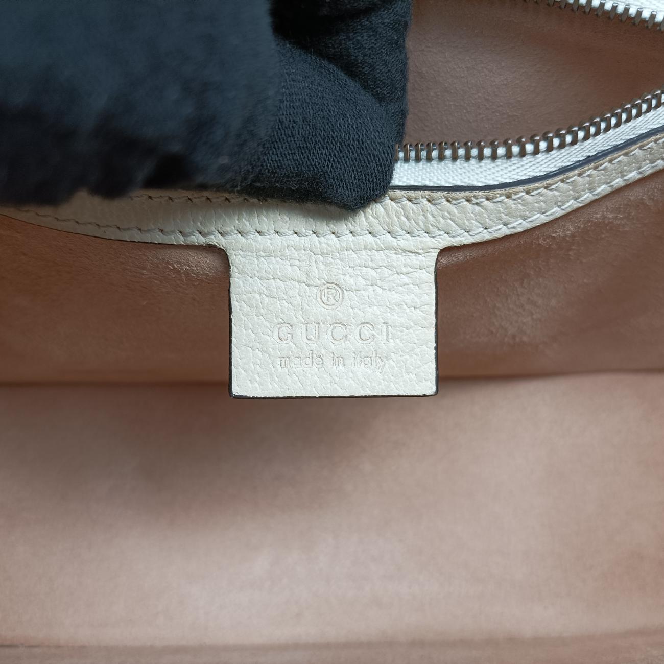 Vintage Gucci Queen Margaret White x Beige x Red x Green PVC coated canvas×Leather 476541 shoulderbag | stylenewstar