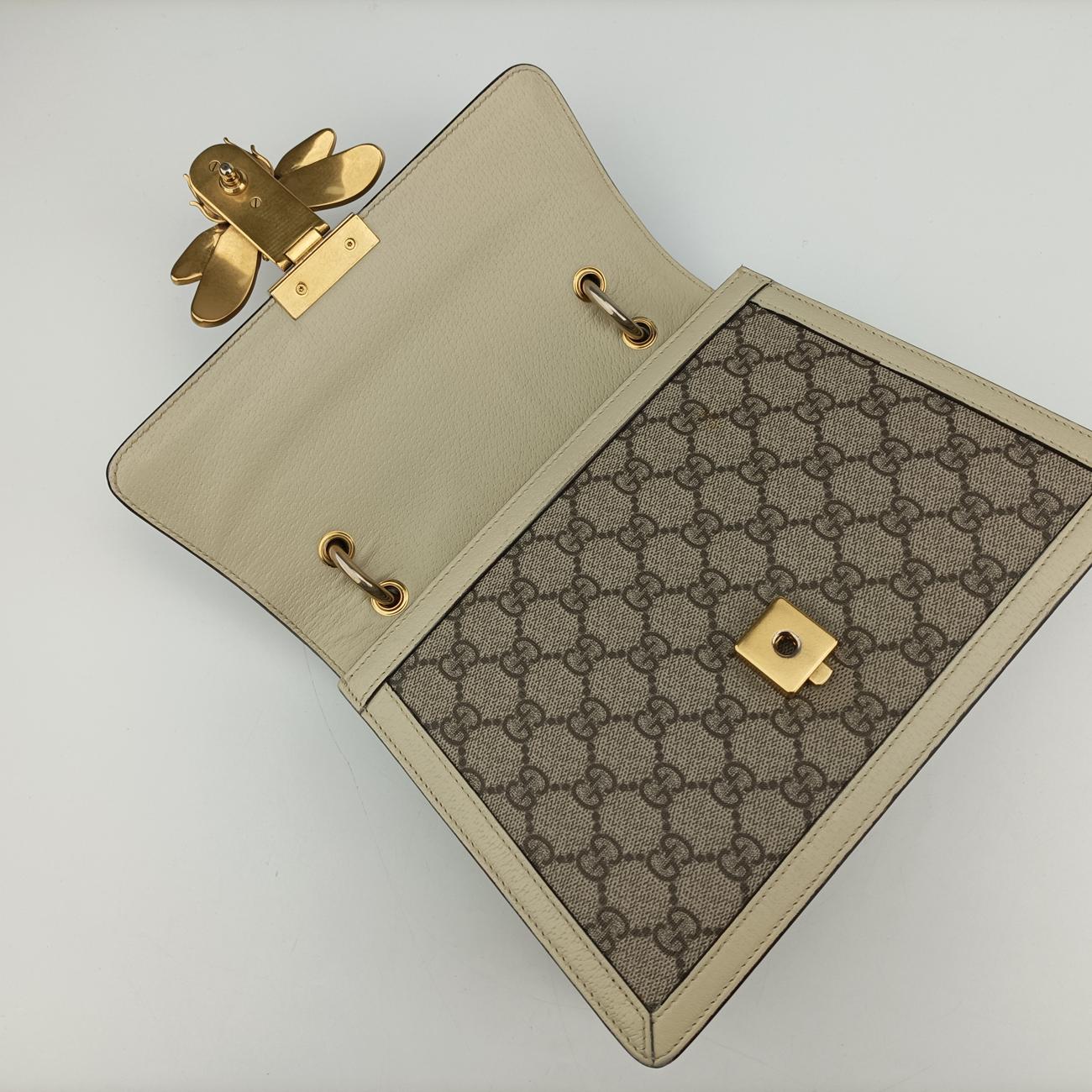 Vintage Gucci Queen Margaret White x Beige x Red x Green PVC coated canvas×Leather 476541 shoulderbag | stylenewstar