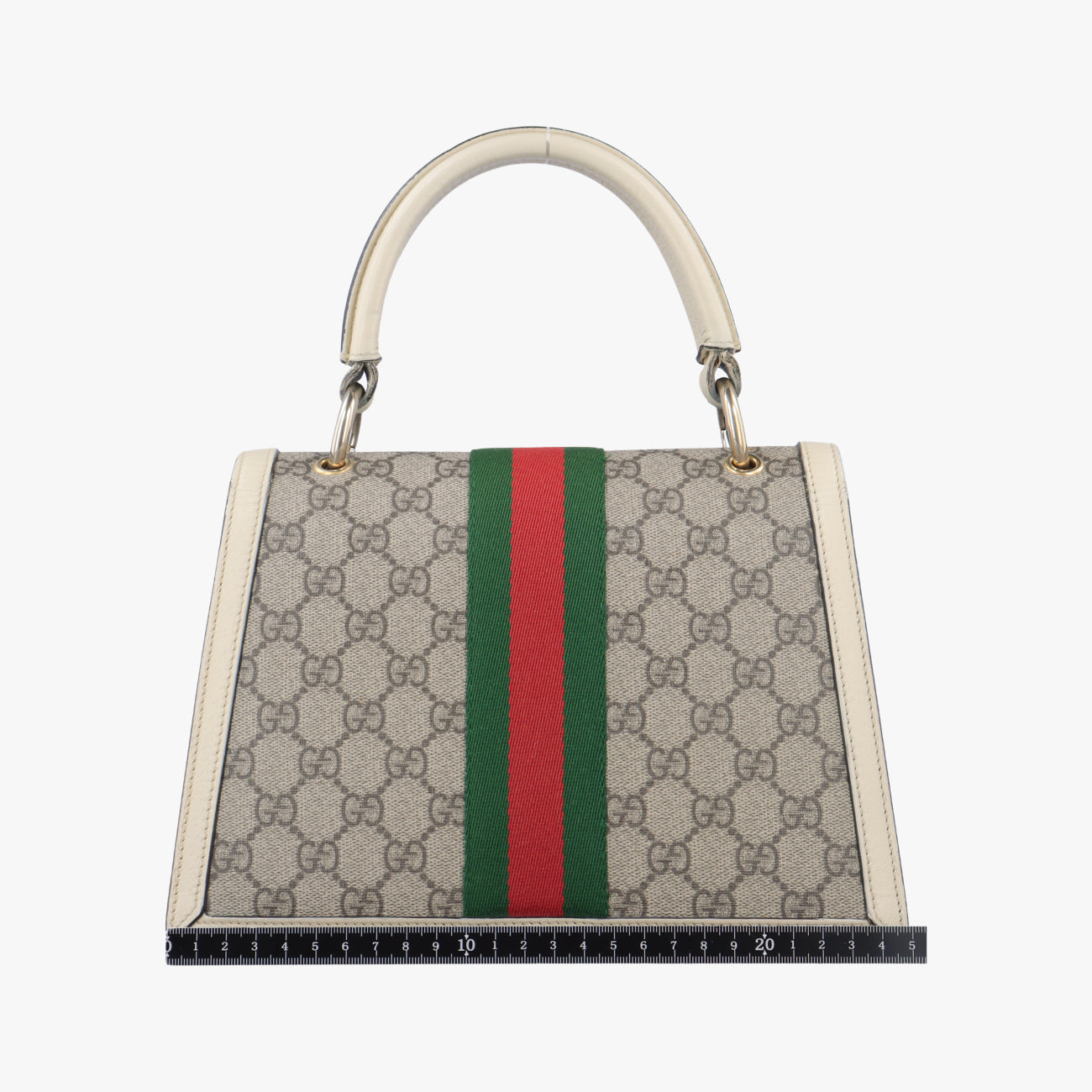 Vintage Gucci Queen Margaret White x Beige x Red x Green PVC coated canvas×Leather 476541 shoulderbag | stylenewstar