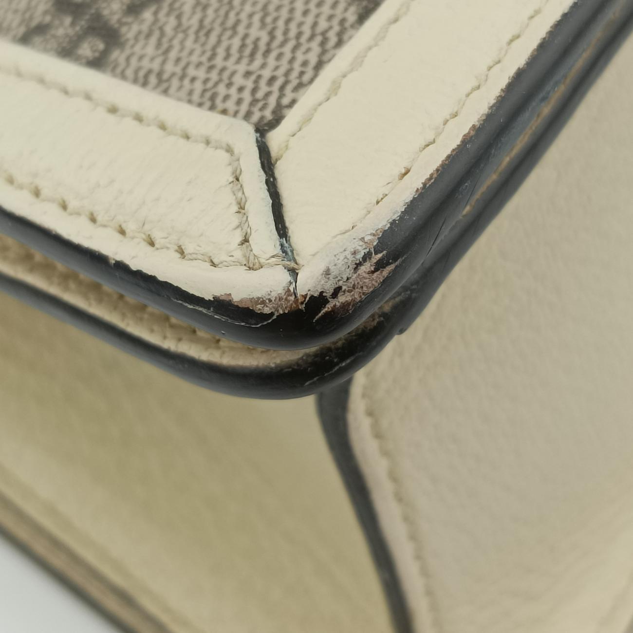 Vintage Gucci Queen Margaret White x Beige x Red x Green PVC coated canvas×Leather 476541 shoulderbag | stylenewstar