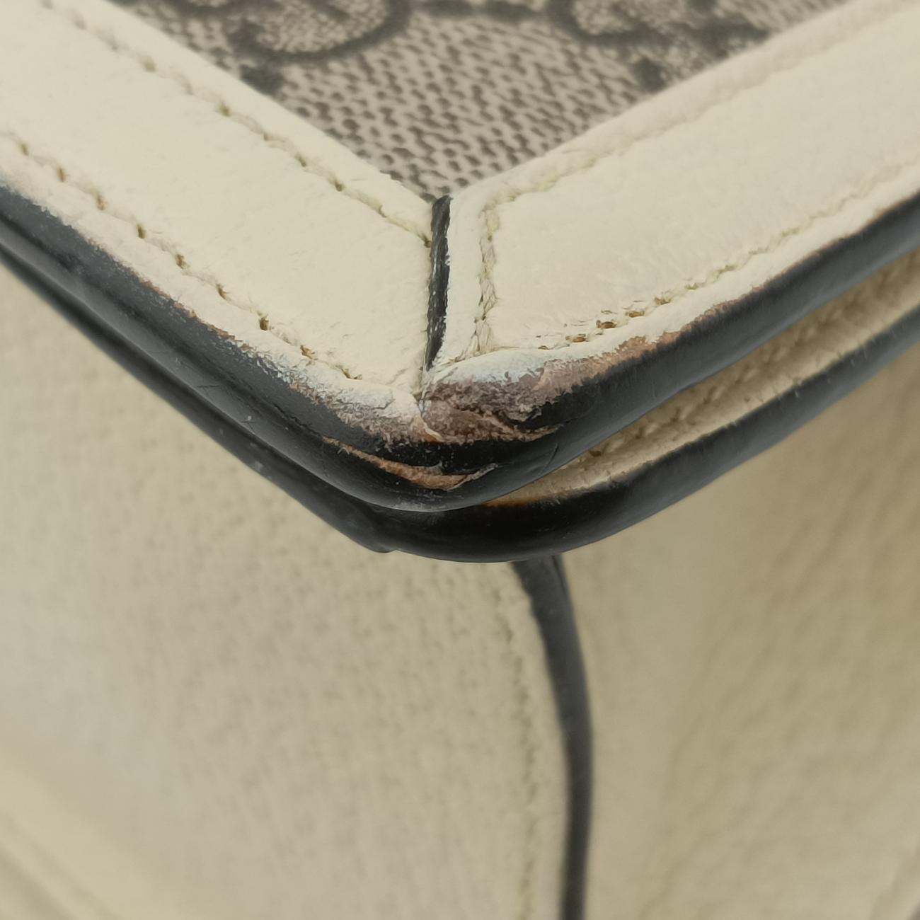 Vintage Gucci Queen Margaret White x Beige x Red x Green PVC coated canvas×Leather 476541 shoulderbag | stylenewstar