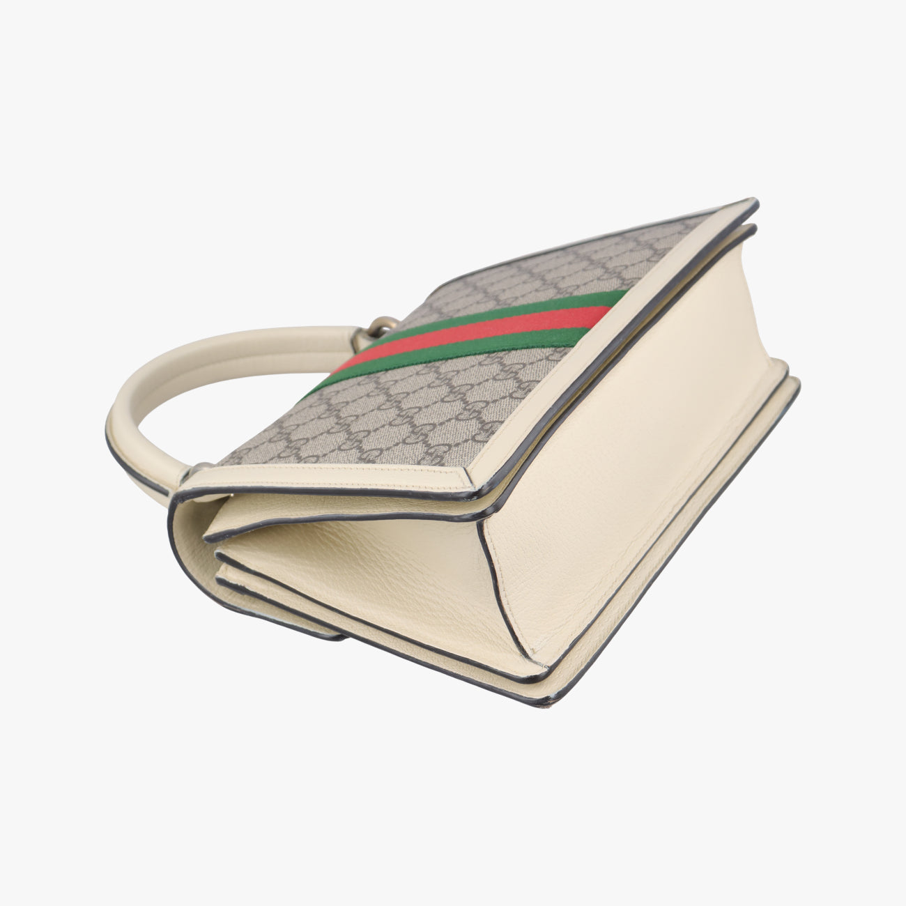 Vintage Gucci Queen Margaret White x Beige x Red x Green PVC coated canvas×Leather 476541 shoulderbag | stylenewstar