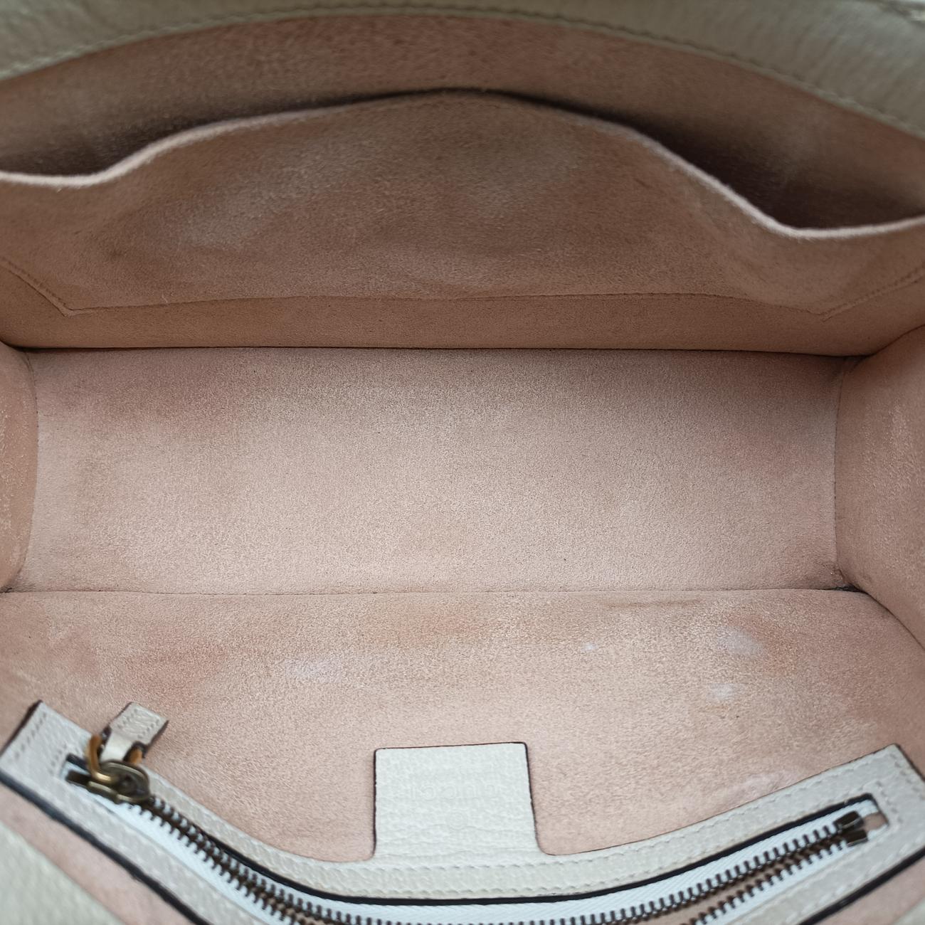 Vintage Gucci Queen Margaret White x Beige x Red x Green PVC coated canvas×Leather 476541 shoulderbag | stylenewstar