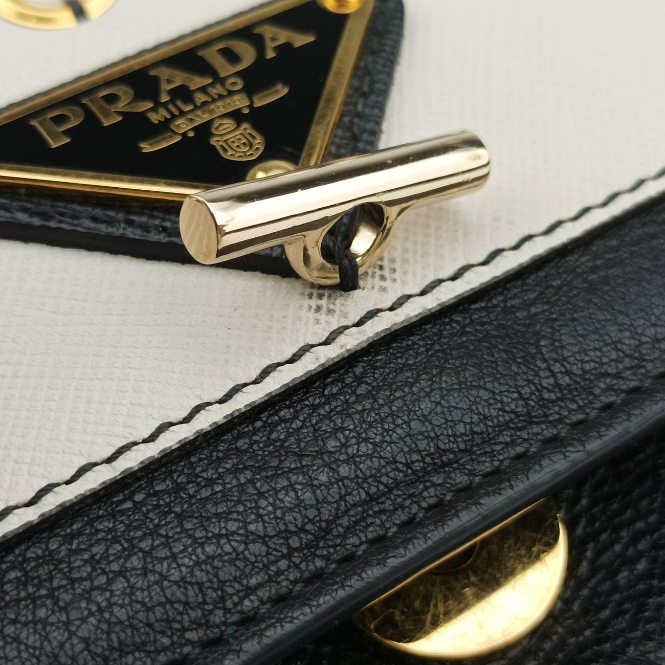 Pre-owned Prada Robot Flap Black×Multicolour Leather 1BD055 shoulderbag | stylenewstar