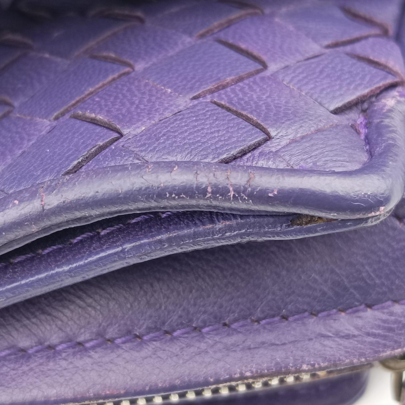 Pre-owned Bottega Veneta Intrecciato Purple lambskin  shoulderbag | stylenewstar