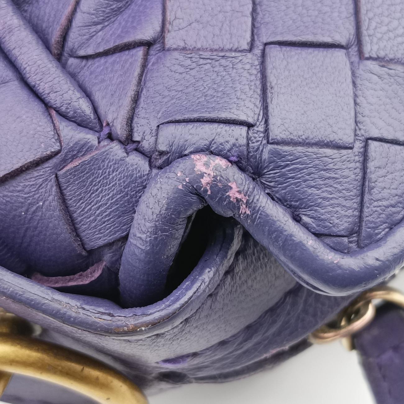 Pre-owned Bottega Veneta Intrecciato Purple lambskin  shoulderbag | stylenewstar