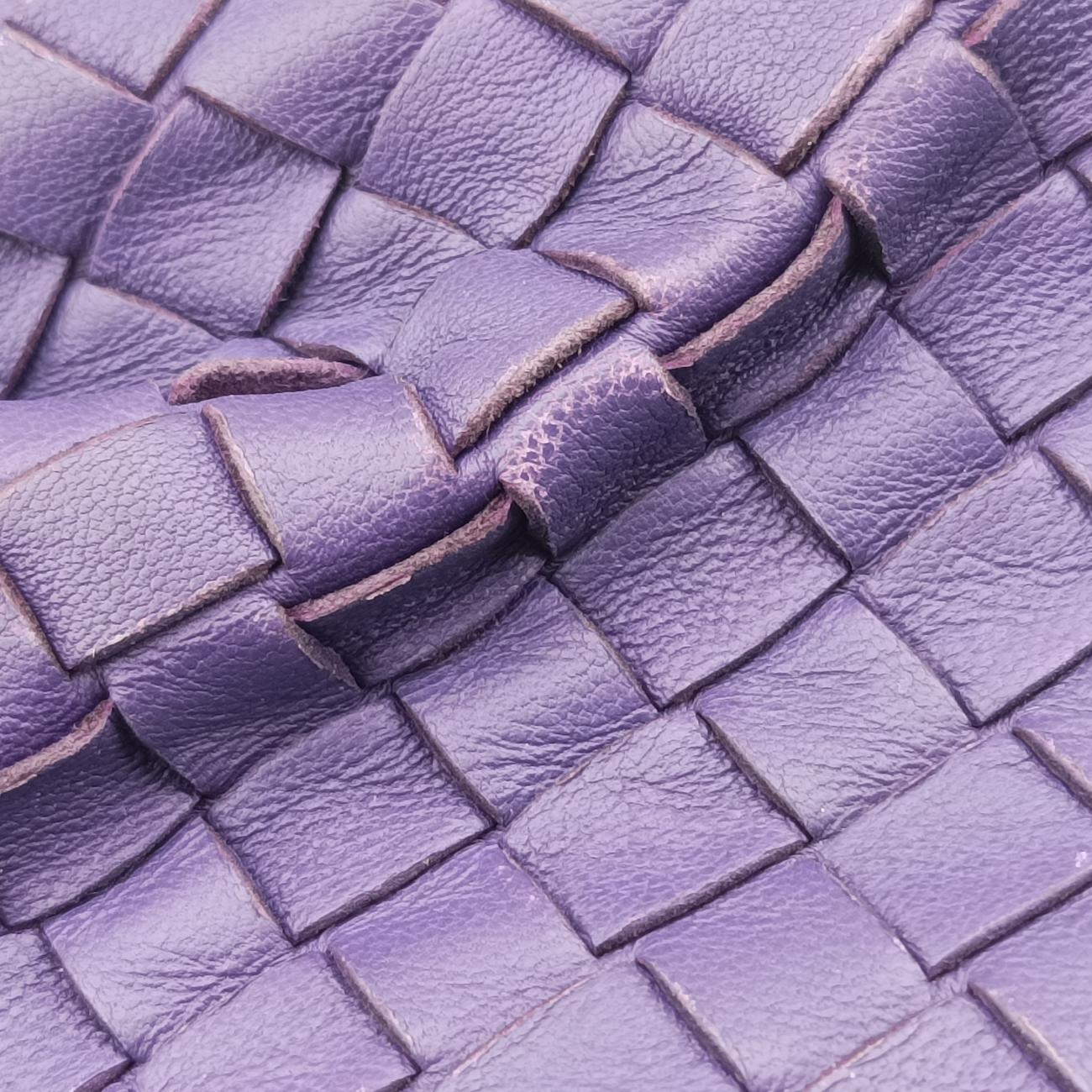Pre-owned Bottega Veneta Intrecciato Purple lambskin  shoulderbag | stylenewstar