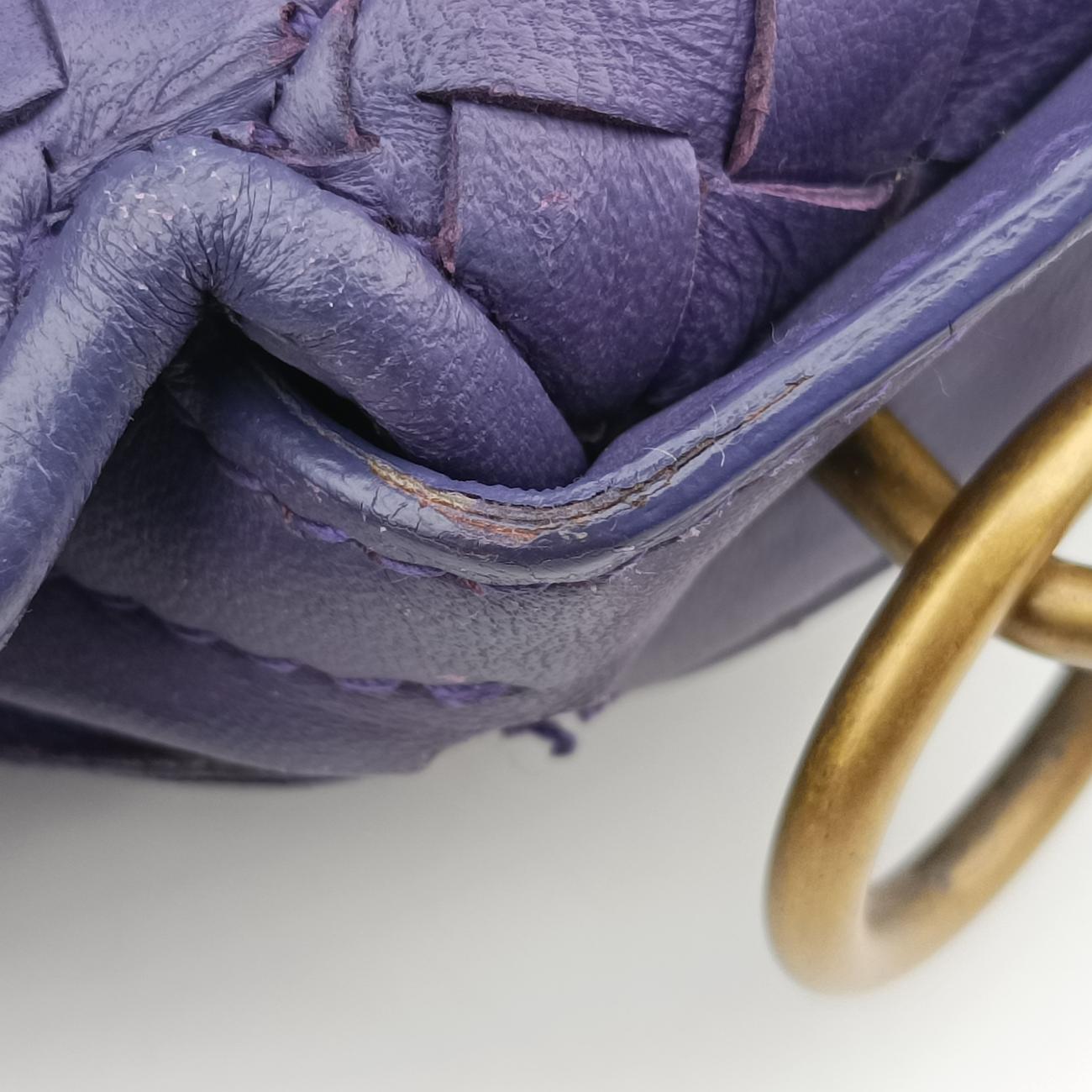 Pre-owned Bottega Veneta Intrecciato Purple lambskin  shoulderbag | stylenewstar