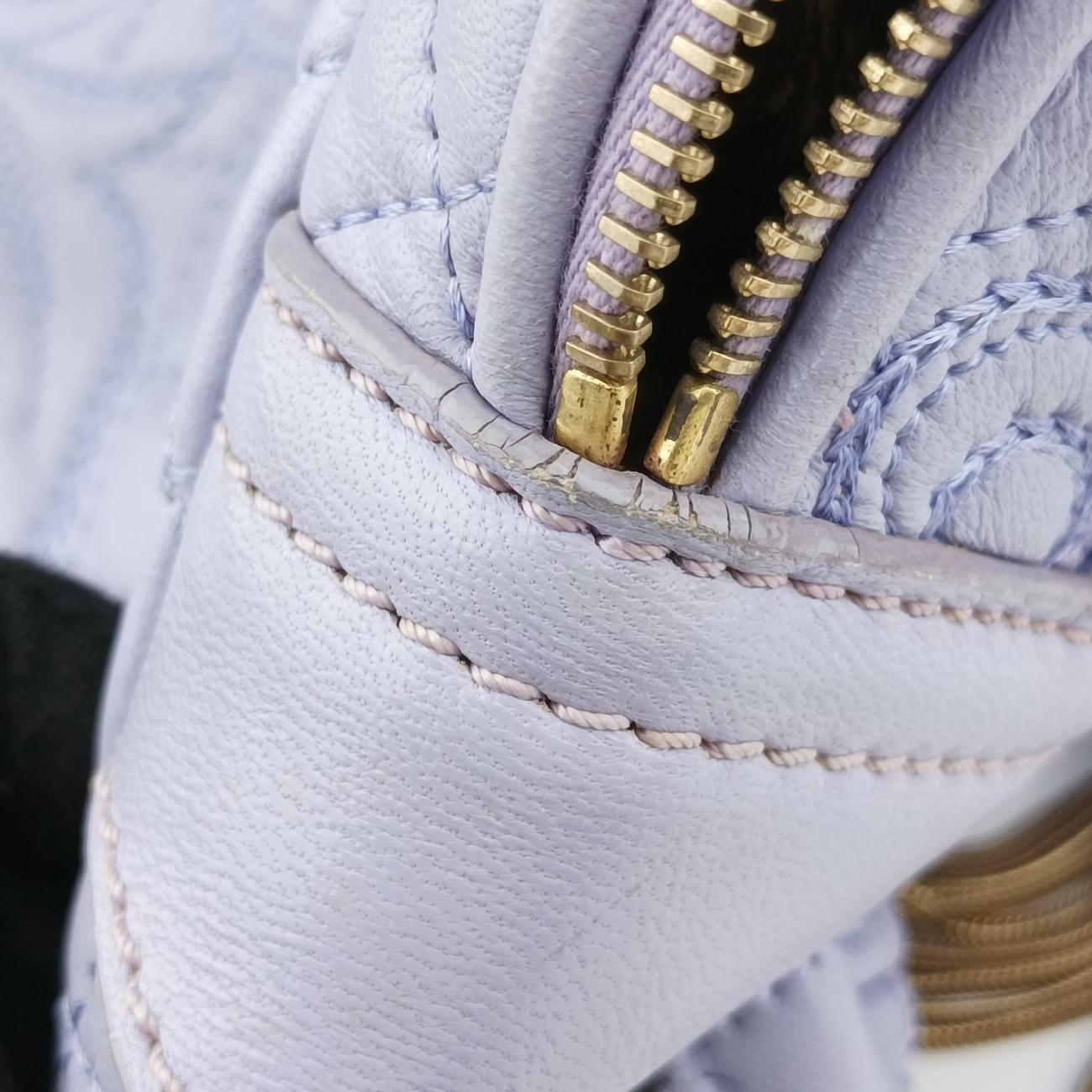 Pre-owned VERSACE Medusa Demetra Vanitas Satchel Purple Leather  shoulderbag | stylenewstar