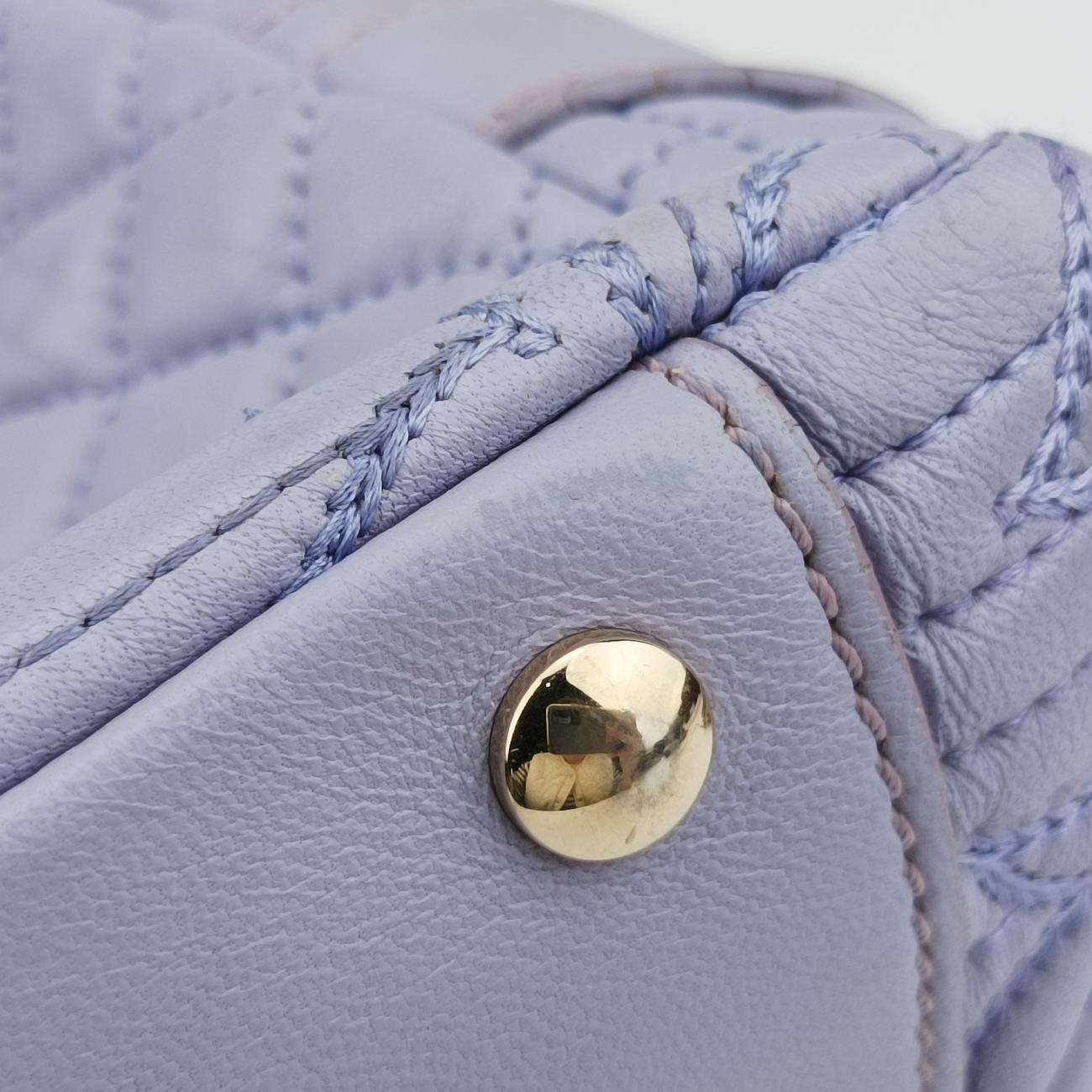 Pre-owned VERSACE Medusa Demetra Vanitas Satchel Purple Leather  shoulderbag | stylenewstar