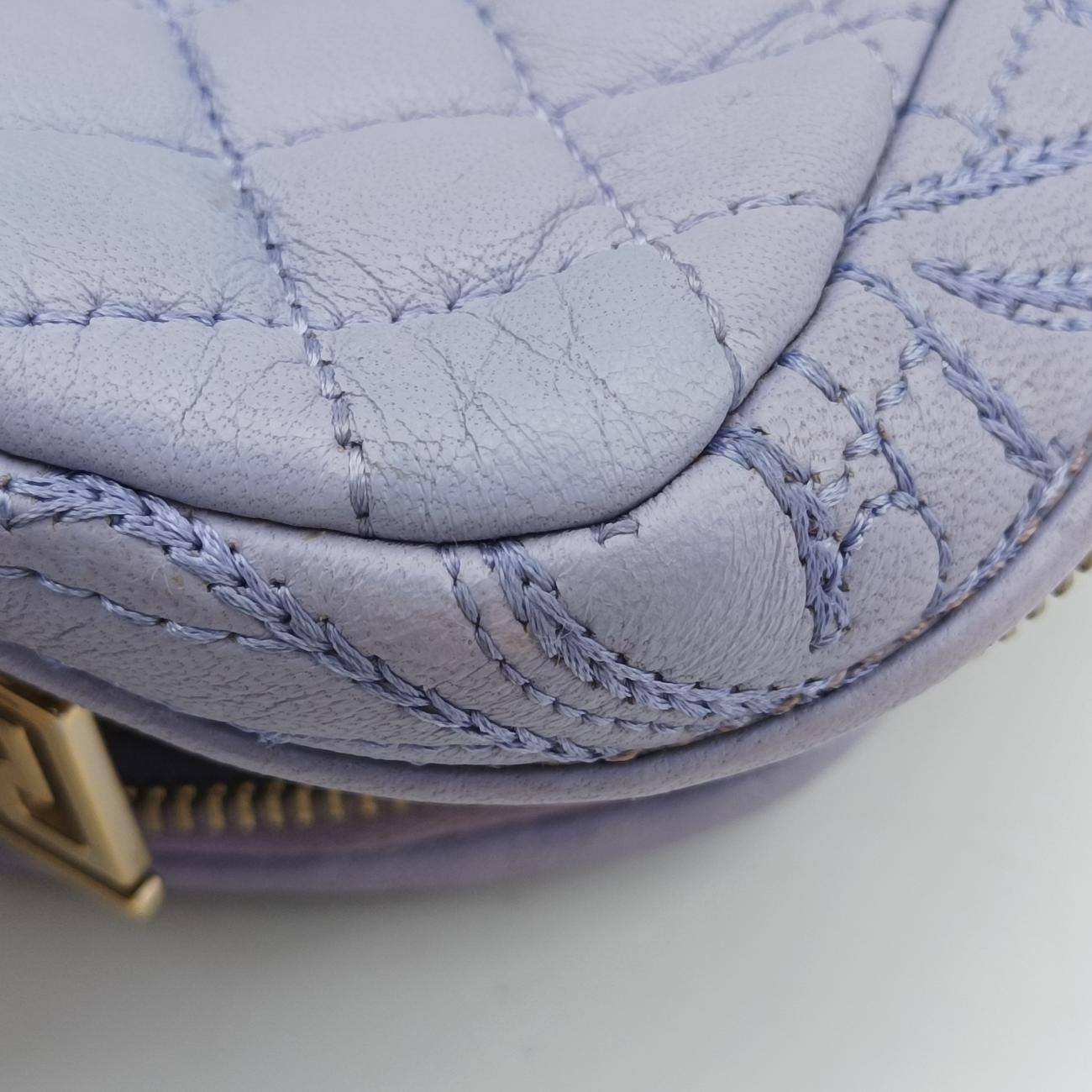 Pre-owned VERSACE Medusa Demetra Vanitas Satchel Purple Leather  shoulderbag | stylenewstar