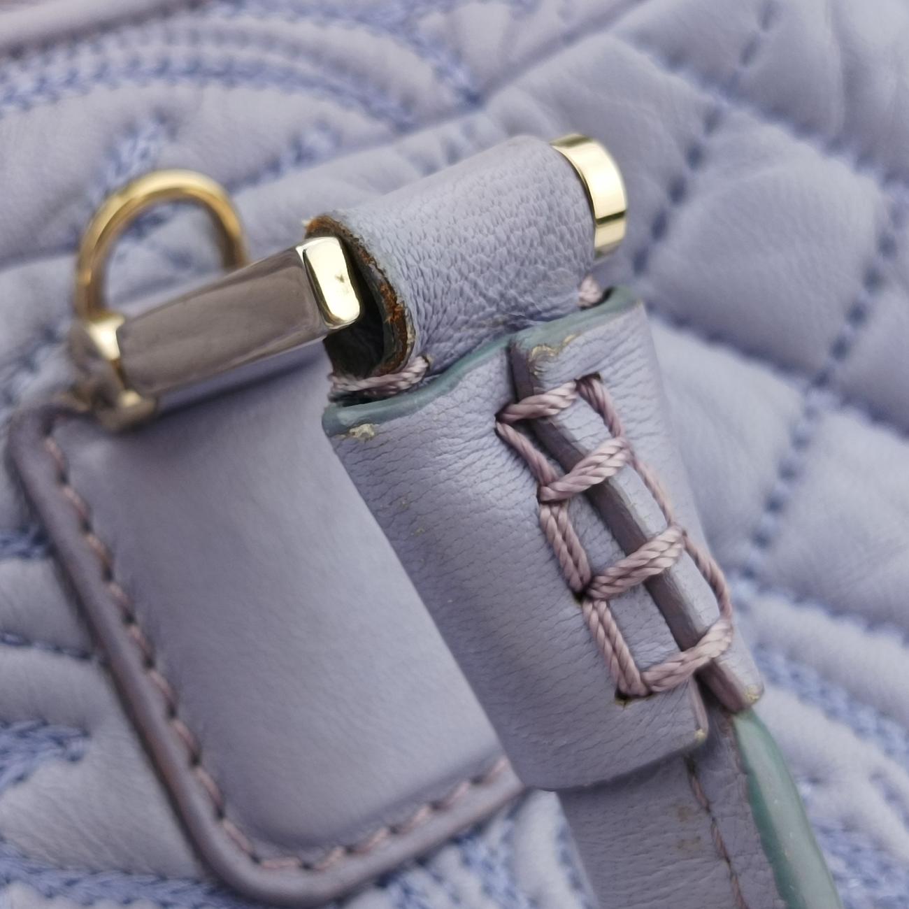 Pre-owned VERSACE Medusa Demetra Vanitas Satchel Purple Leather  shoulderbag | stylenewstar