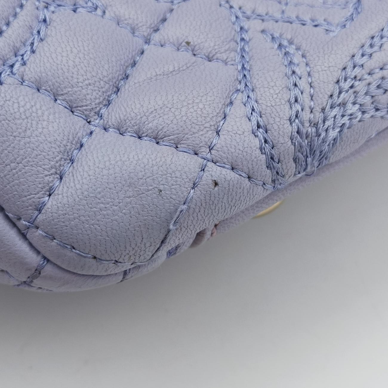 Pre-owned VERSACE Medusa Demetra Vanitas Satchel Purple Leather  shoulderbag | stylenewstar