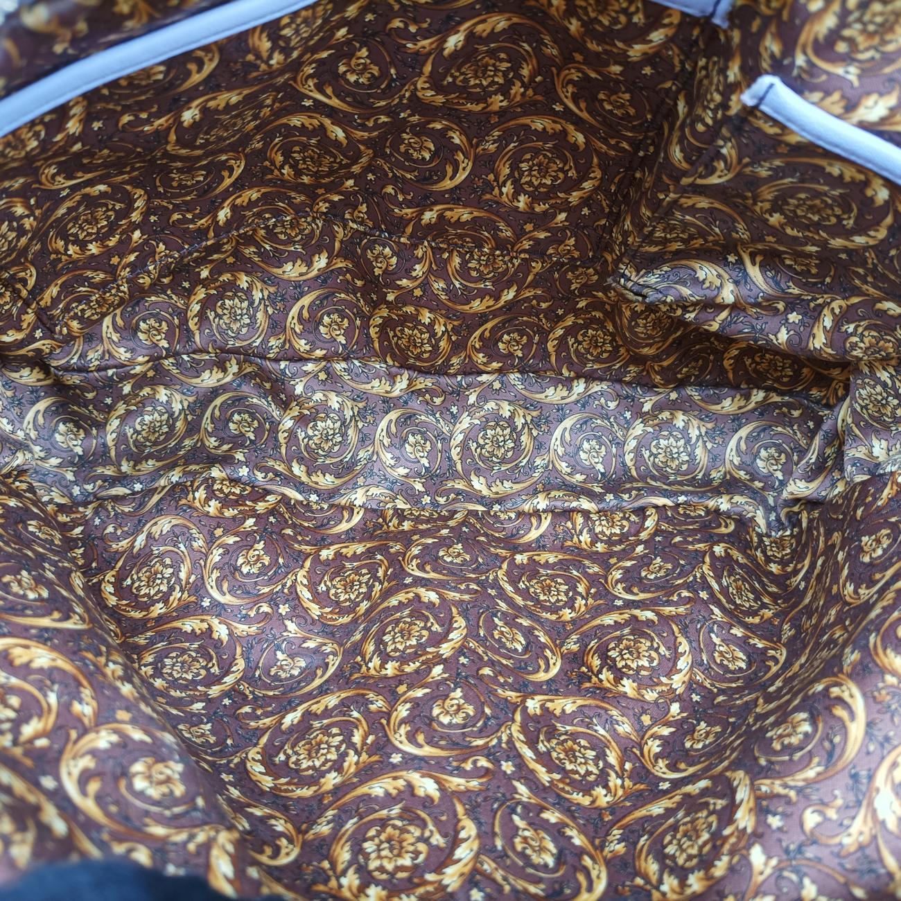 Pre-owned VERSACE Medusa Demetra Vanitas Satchel Purple Leather  shoulderbag | stylenewstar