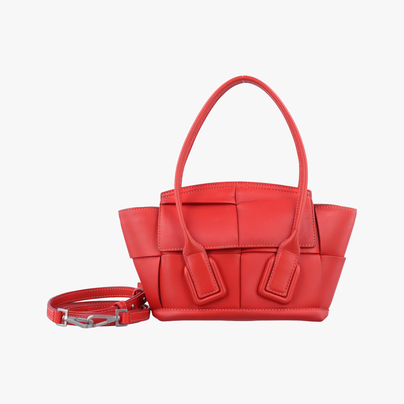 Secondhand Bottega Veneta The Arco Red Leather  shoulderbag | stylenewstar