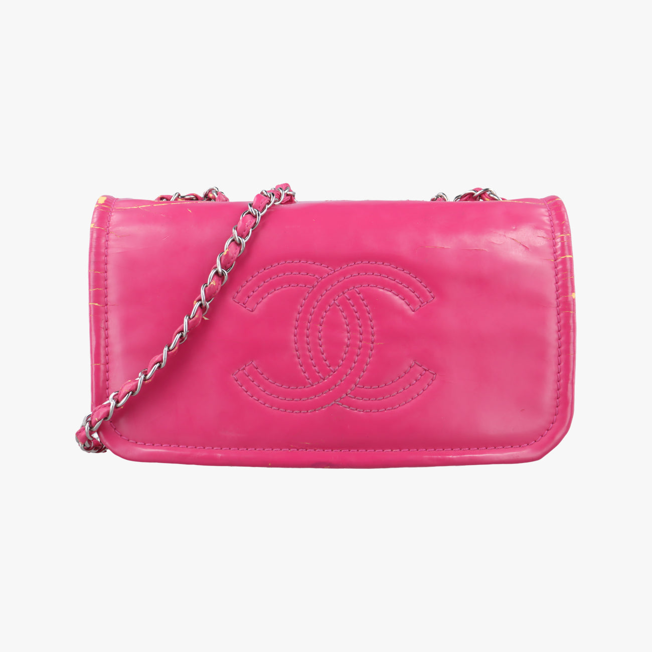 Pre-owned Chanel Cocomark Chain Rose Patent A49864 shoulderbag | stylenewstar