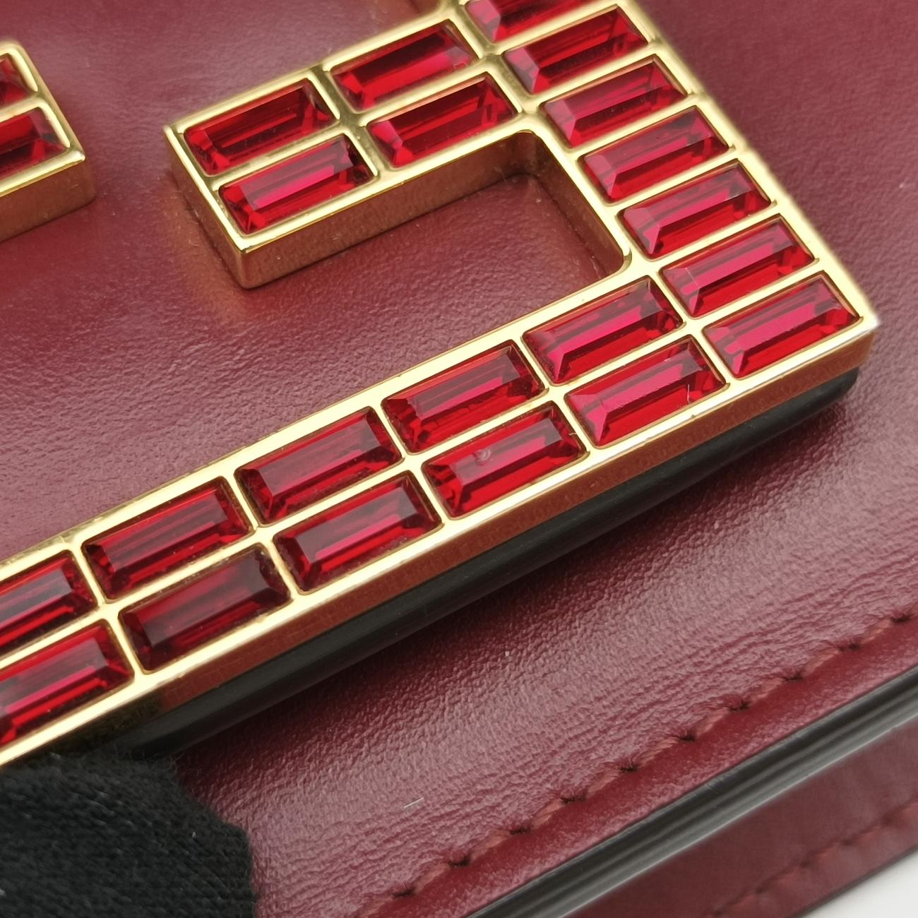 Pre-owned Fendi Fab Red Leather 8BT326 shoulderbag | stylenewstar