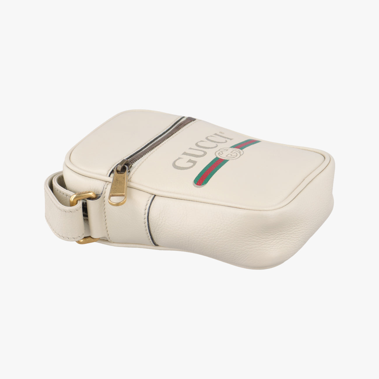 Pre-owned Gucci Print Messenger White Leather 574803 shoulderbag | stylenewstar