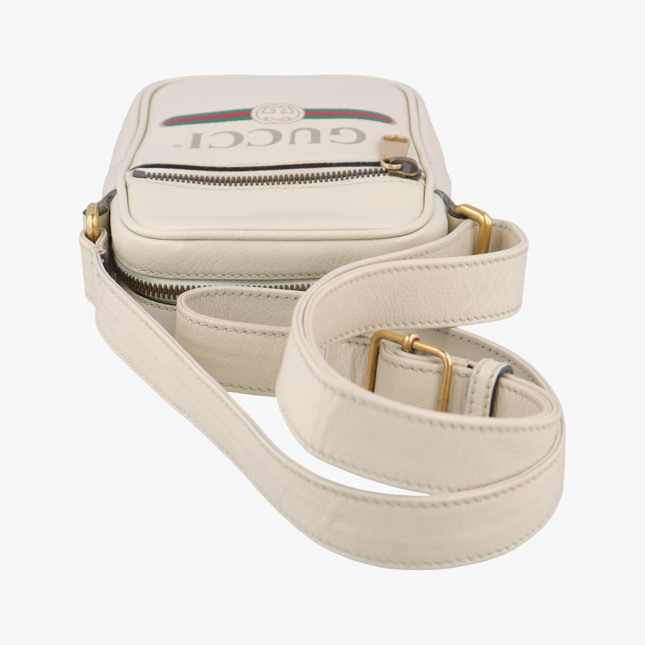 Pre-owned Gucci Print Messenger White Leather 574803 shoulderbag | stylenewstar