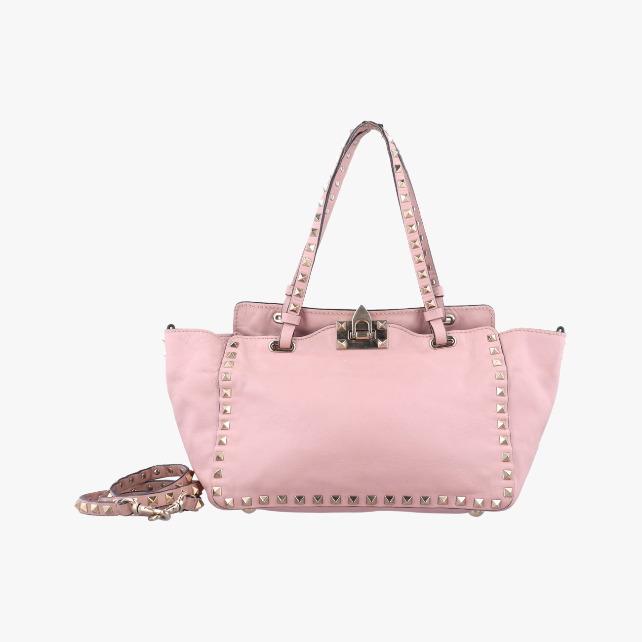 Secondhand Valentino Rockstud Pink Leather  shoulderbag | stylenewstar