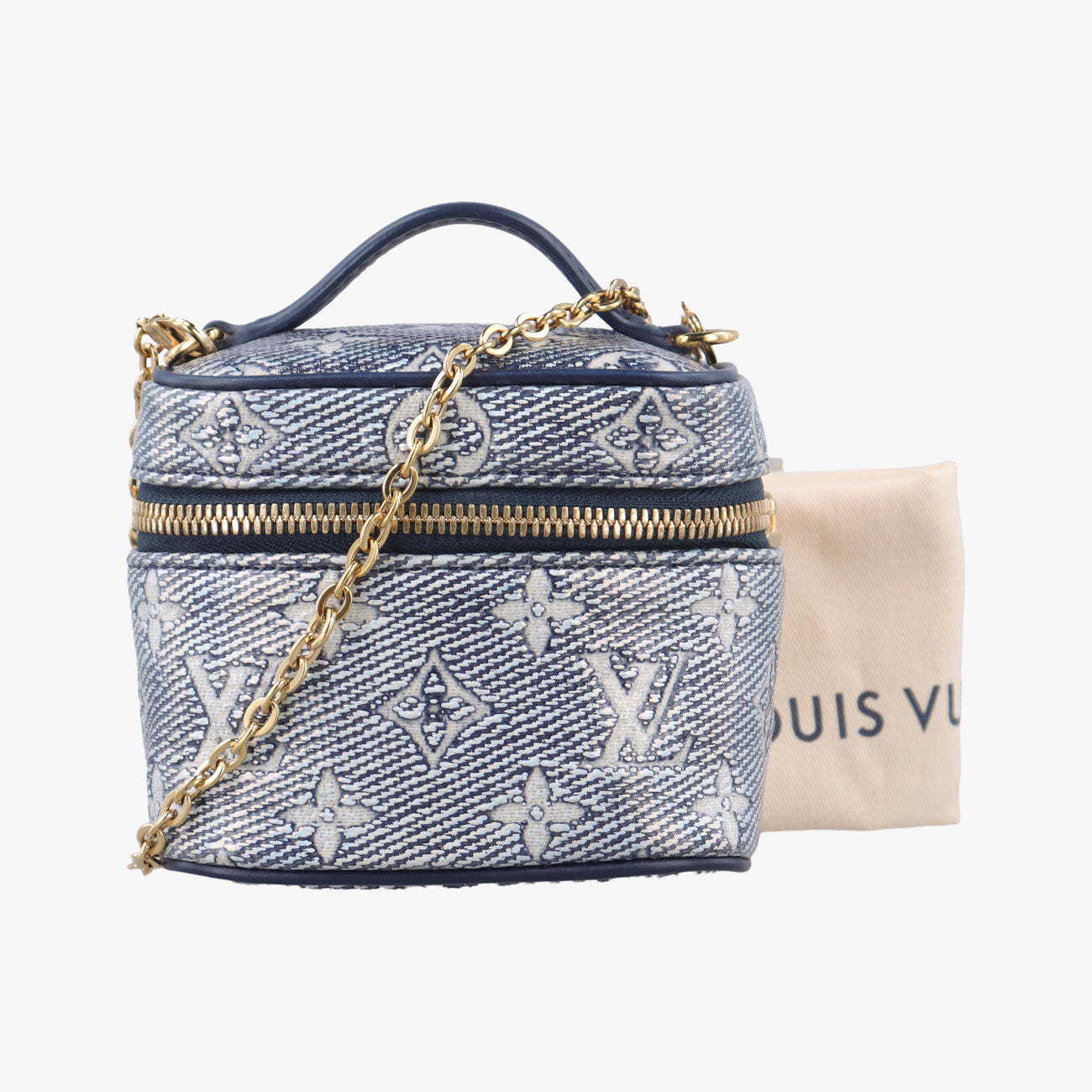 Pre-owned Louis Vuitton Micro Vanity Navy x Gray MONOGRAM JACQUARD DENIM M82467 shoulderbag | stylenewstar