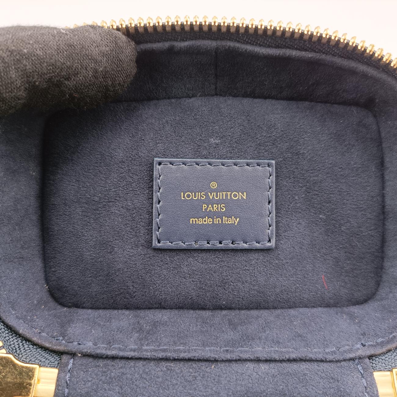 Pre-owned Louis Vuitton Micro Vanity Navy x Gray MONOGRAM JACQUARD DENIM M82467 shoulderbag | stylenewstar