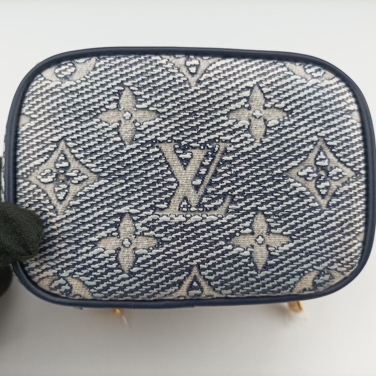 Pre-owned Louis Vuitton Micro Vanity Navy x Gray MONOGRAM JACQUARD DENIM M82467 shoulderbag | stylenewstar