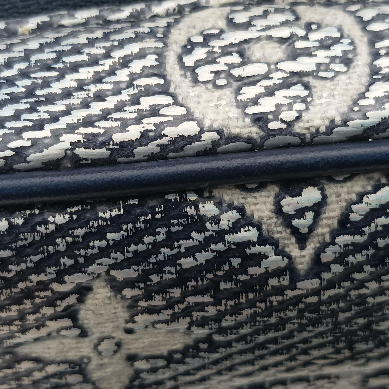 Pre-owned Louis Vuitton Micro Vanity Navy x Gray MONOGRAM JACQUARD DENIM M82467 shoulderbag | stylenewstar