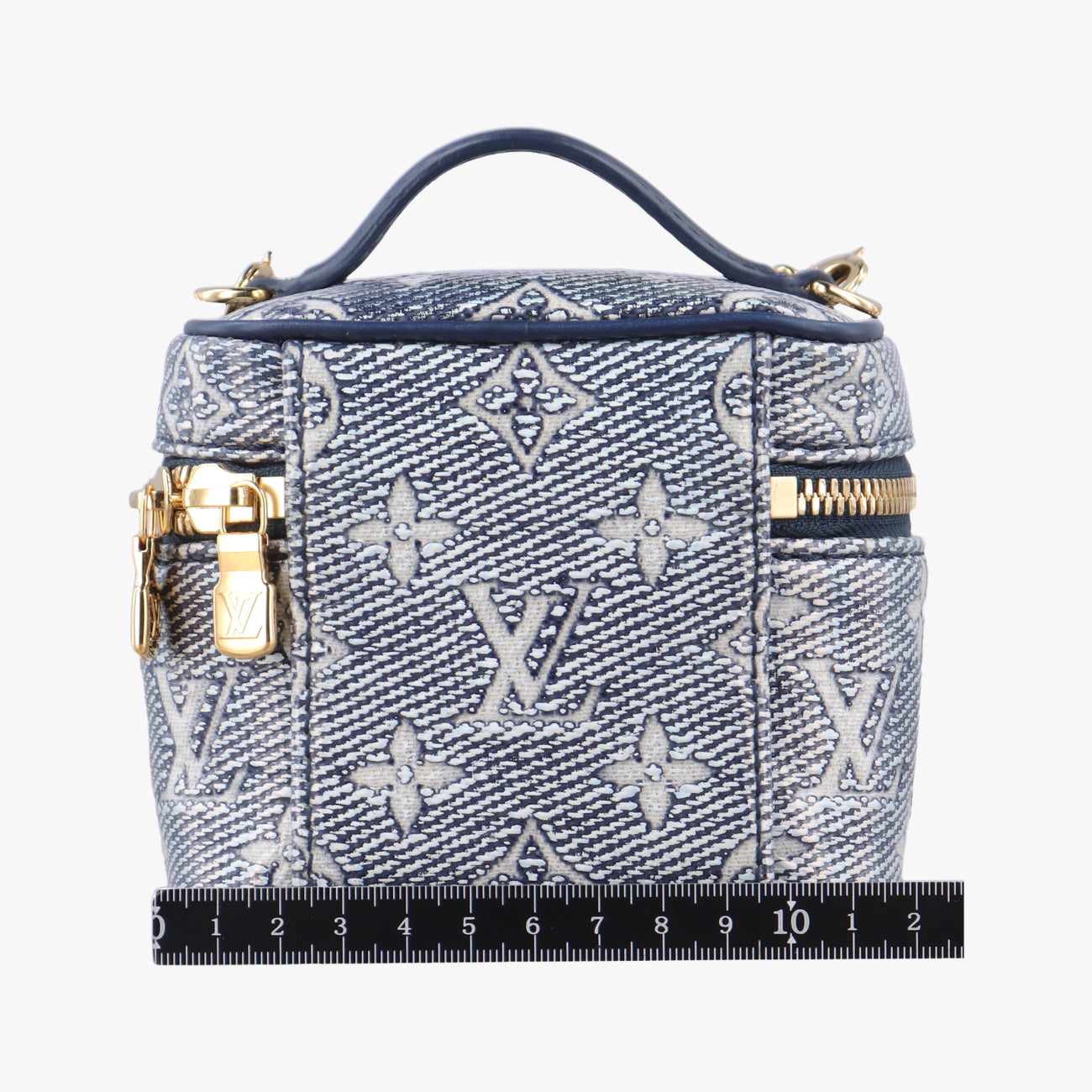 Pre-owned Louis Vuitton Micro Vanity Navy x Gray MONOGRAM JACQUARD DENIM M82467 shoulderbag | stylenewstar