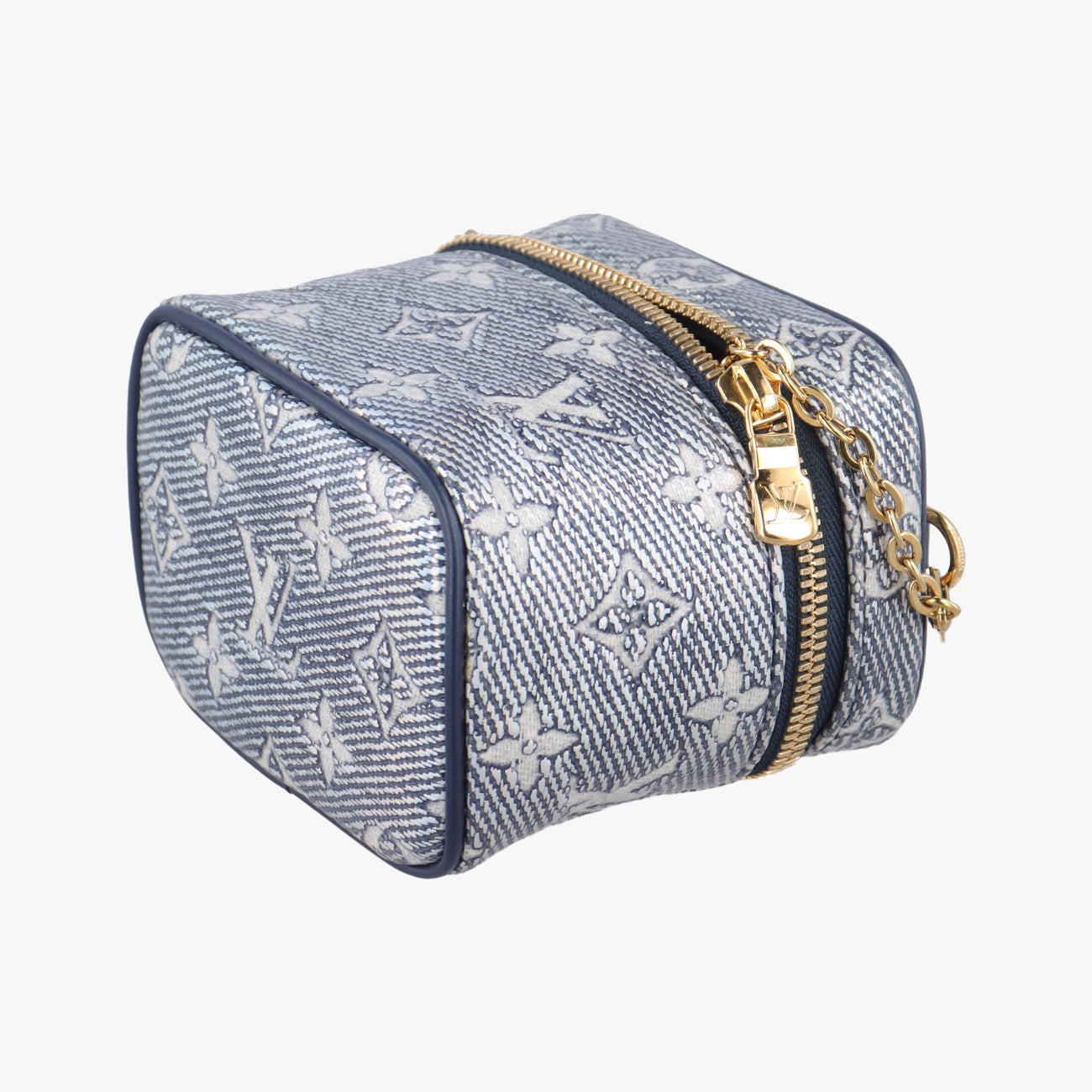 Pre-owned Louis Vuitton Micro Vanity Navy x Gray MONOGRAM JACQUARD DENIM M82467 shoulderbag | stylenewstar