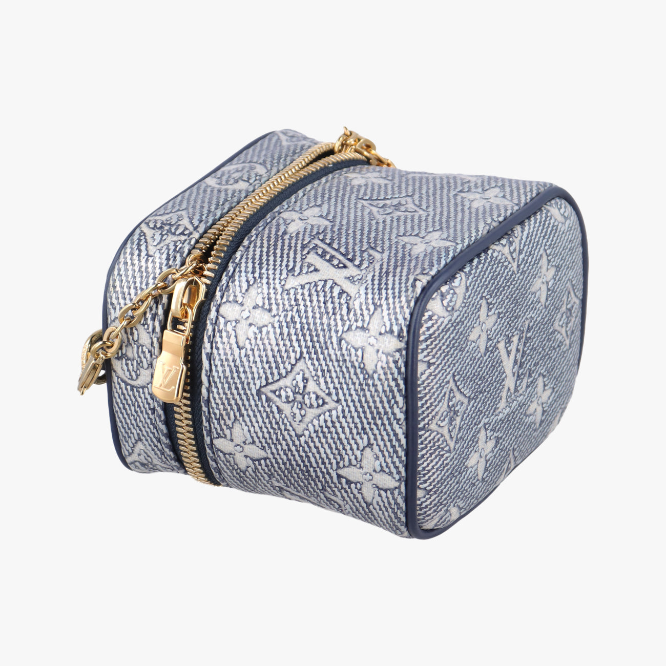 Pre-owned Louis Vuitton Micro Vanity Navy x Gray MONOGRAM JACQUARD DENIM M82467 shoulderbag | stylenewstar