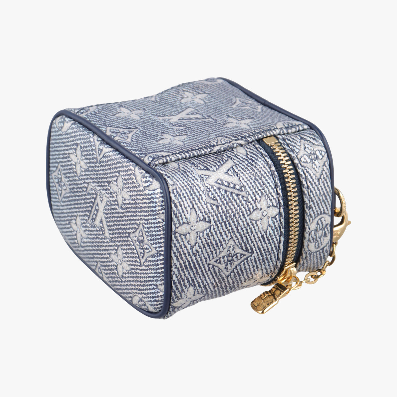 Pre-owned Louis Vuitton Micro Vanity Navy x Gray MONOGRAM JACQUARD DENIM M82467 shoulderbag | stylenewstar