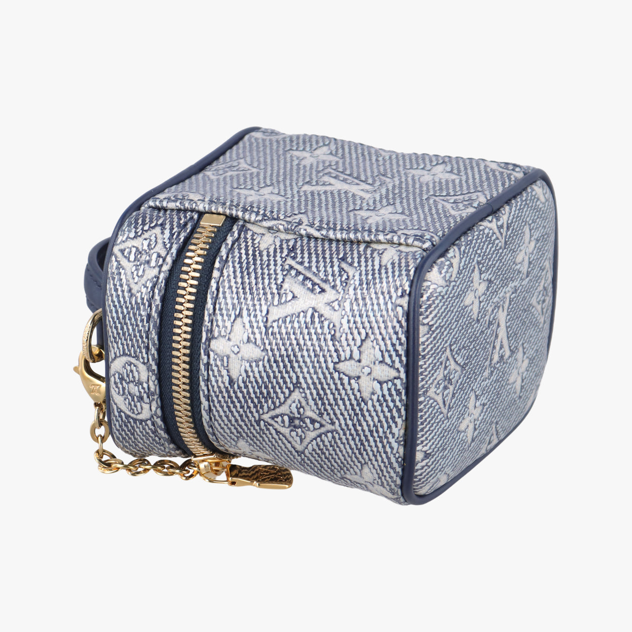 Pre-owned Louis Vuitton Micro Vanity Navy x Gray MONOGRAM JACQUARD DENIM M82467 shoulderbag | stylenewstar