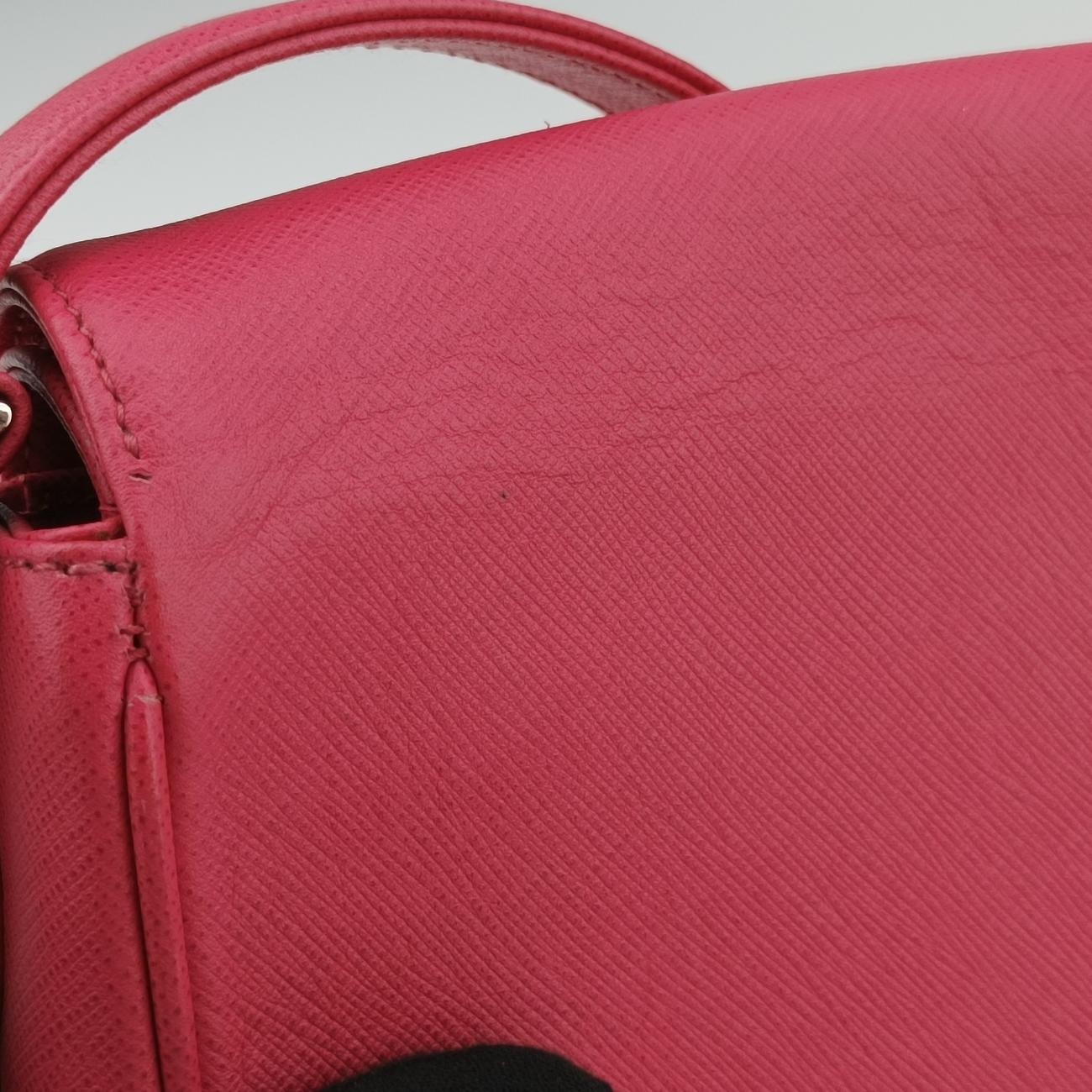 Pre-owned Prada Double Turnlock Pink SAFFIANO Leather BR5083 shoulderbag | stylenewstar