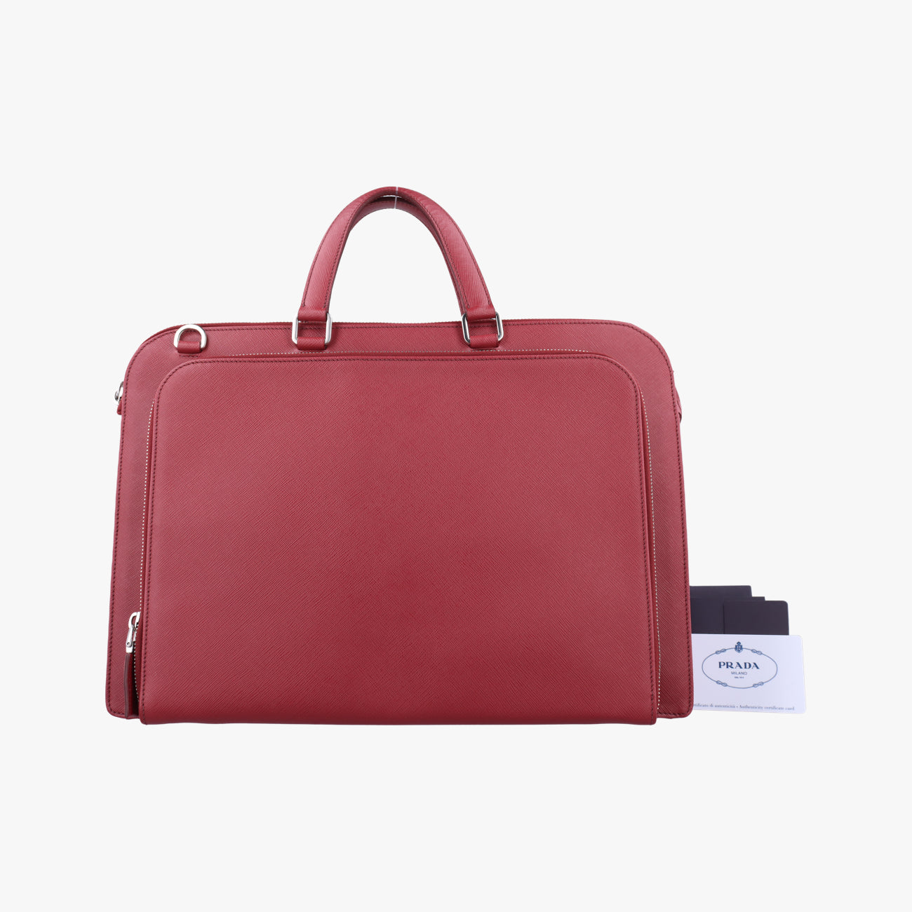 Vintage Prada Triangle Logo Plate Red Saffiano Leather  handbag | stylenewstar