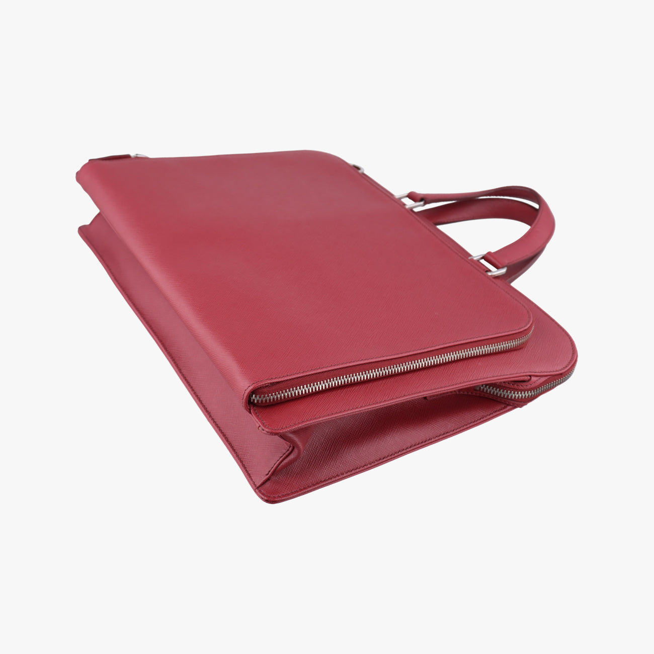 Vintage Prada Triangle Logo Plate Red Saffiano Leather  handbag | stylenewstar